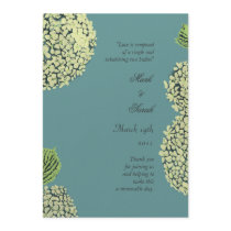 Blue Hydrangea Wedding Program