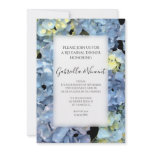 Blue Hydrangea Wedding Rehearsal Dinner Invitation