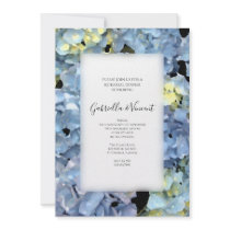 Blue Hydrangea Wedding Rehearsal Dinner Invitation