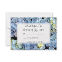 Blue Hydrangea Wedding Response Card Personalised Announcements