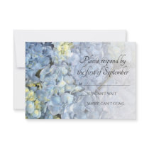 Blue Hydrangea Wedding RSVP Response Card Personalized Invitation
