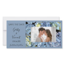 Blue Hydrangea Wedding Save the Date Photo Card
