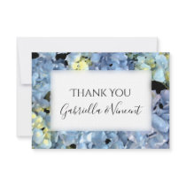 Blue Hydrangea Wedding Thank You Notes - Flat Personalized Announcement
