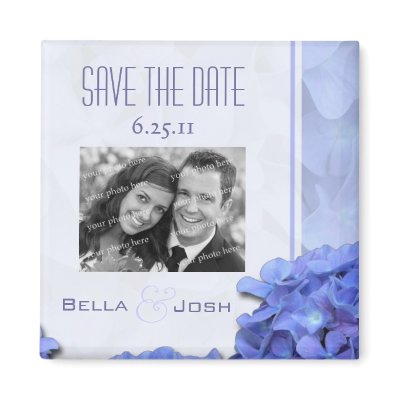 Blue Hydrangeas Save the Date Magnet by elizWEDDINGS