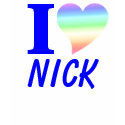Blue I Heart Nick t-shirts