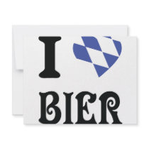 blue I love Bier icon Personalized Invite