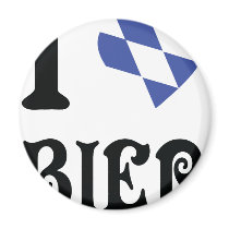 blue I love Bier icon Fridge Magnet