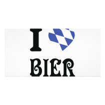 blue I love Bier icon Photo Cards