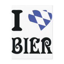 blue I love Bier icon Postcard