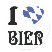 blue I love Bier icon Sticker