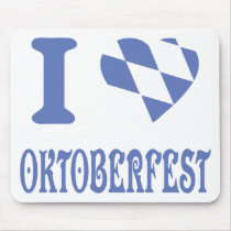 blue I love oktoberfest icon Mouse Pads