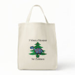 Blue I want a dinosaur for christmas Tote Bags