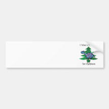 Blue I want a dinosaur for christmas Bumper Sticker