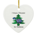 Blue I want a dinosaur for christmas Christmas Tree Ornament