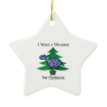 Blue I want a dinosaur for christmas Christmas Tree Ornament