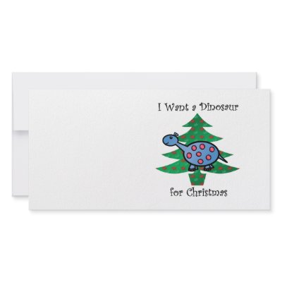Blue I want a dinosaur for christmas Photo Card by Brothergravydesigns