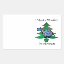 Blue I want a dinosaur for christmas Stickers