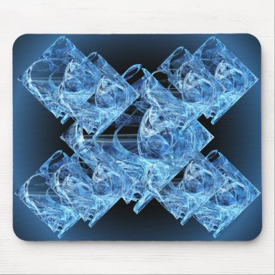 Blue Ice Cubes Mouse Pad by stellerangel