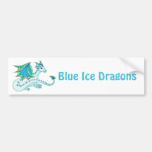 Blue Ice Dragon Bumper Sticker