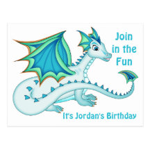 Blue Ice Dragon Postcard