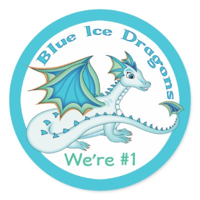 Blue Ice Dragon Stickers by MissNNick