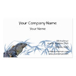 Blue Iguana with Blue Leaves Background Business Card