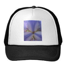 Blue iris heart trucker hat