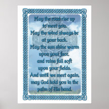 Blue Irish Blessing Print