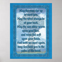 Blue Irish Blessing Print