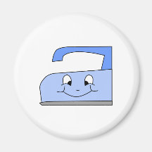 Blue Iron Cartoon. On White. Refrigerator Magnets