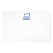 Blue Iron Cartoon. On White. Stationery
