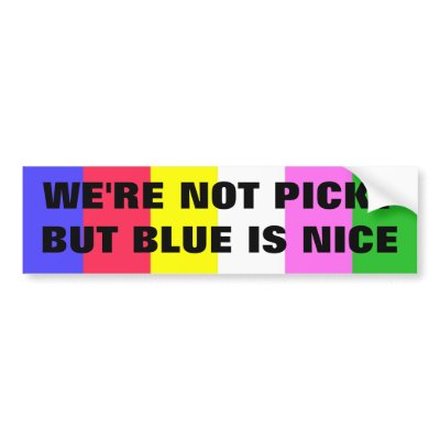 Blue is nice - Horse Trailer bumper sticker by MoonshadowFarm