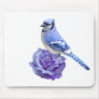 Blue Jay on Rose Mouse Pad