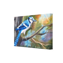 Blue Jay Wrapped Canvas Print
