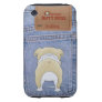 Blue Jean Bulldog Butt Iphone 3 Tough Cases