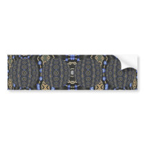 Blue Jewelled Rings Kaleidoscope Mandala Bumper Stickers