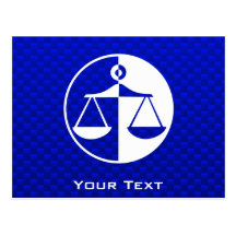 Blue Justice Scales Postcard