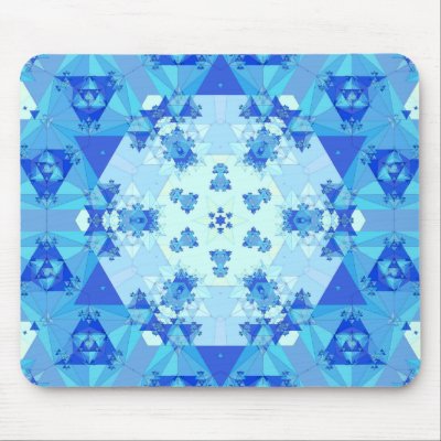 Blue Kaleidoscope: Abstract Artwork: Mouse Pads by spiritswitchboard