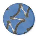 Blue Kaleidoscope Design with Tree Branch Refrigerator Magnets