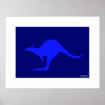 Blue Kangaroo - passepartout Posters