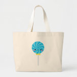 Blue Kawaii Swirl Sucker Lollipop Canvas Bag