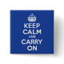 Blue Keep Calm and Carry On Pins