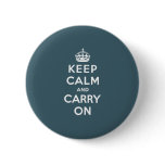 Blue Keep Calm And Carry On buttons