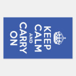 Blue Keep Calm and Carry On Sticker