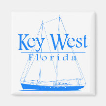 Blue Key West Sailing Refrigerator Magnet