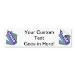 Blue Keytar portable 80s keyboard piano graphic Bumper Stickers