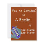 Blue Keytar portable 80s keyboard piano graphic Personalized Announcement