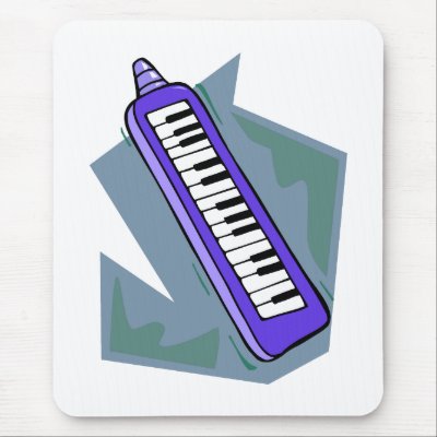 Blue Keytar portable 80s keyboard piano graphic Mouse Pad by MusicianEvents