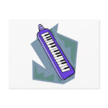 Blue Keytar portable 80s keyboard piano graphic Post Cards