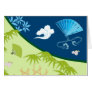 Blue Kimono Greeting Card